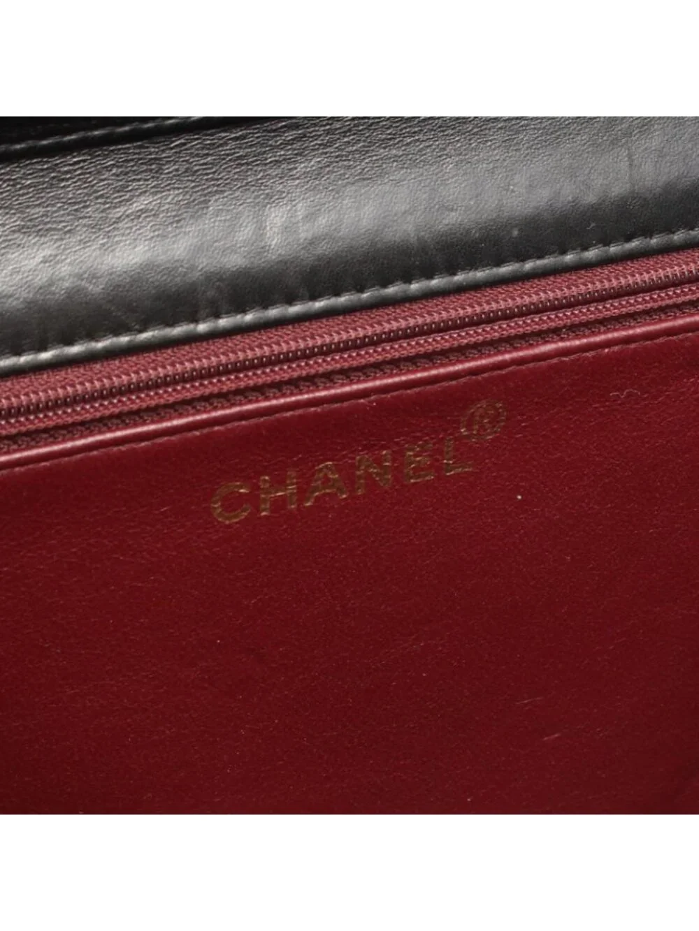 Chanel Shoulder Bag Quilted Full Flap Black Lambskin Push Lock Chain